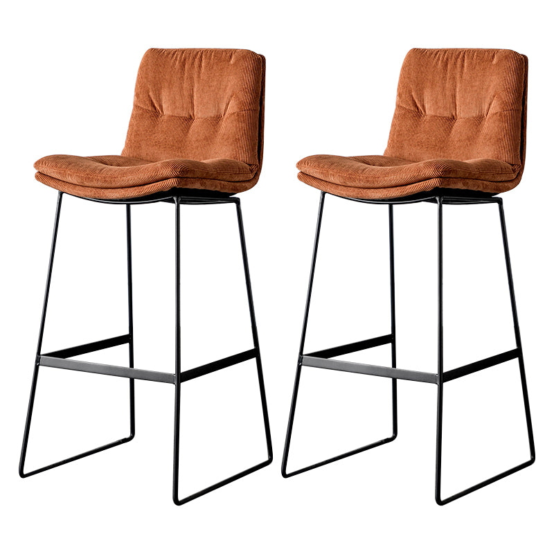 Scandinavian Low Back Home Stool Matte Finish Upholstered Barstool