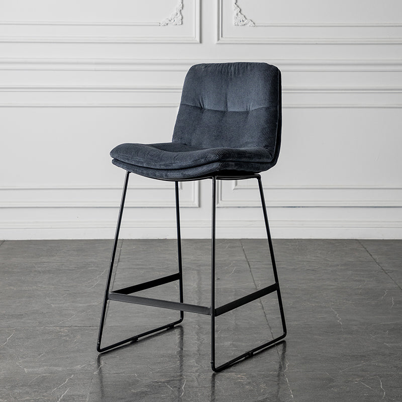 Scandinavian Low Back Home Stool Matte Finish Upholstered Barstool