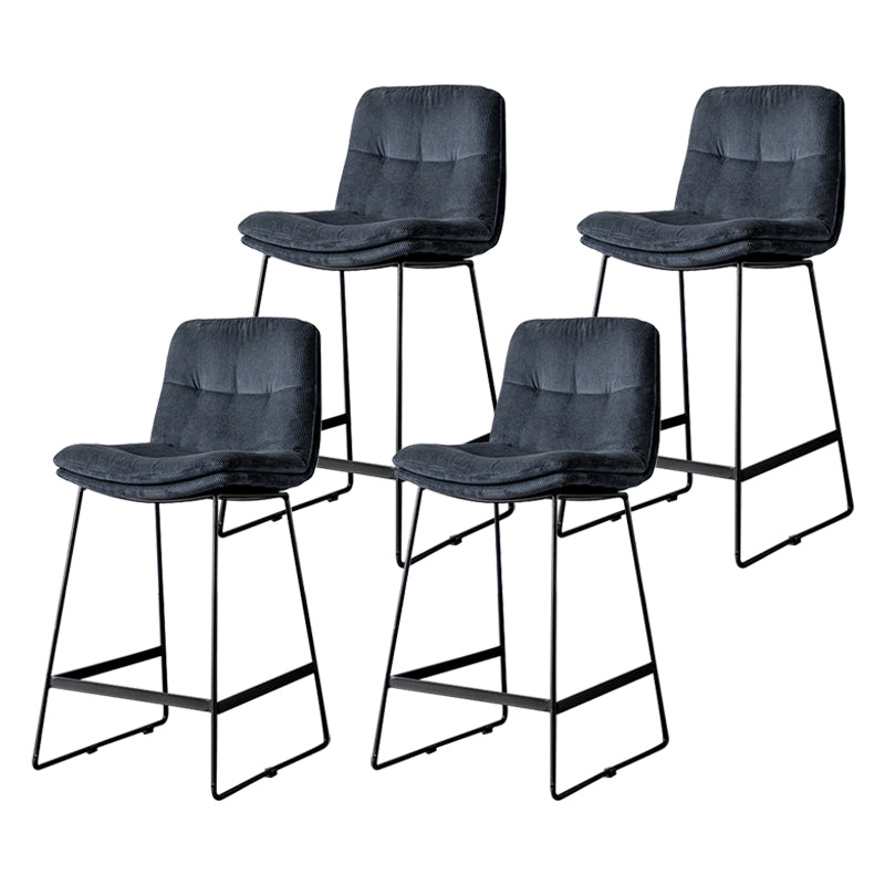 Scandinavian Low Back Home Stool Matte Finish Upholstered Barstool