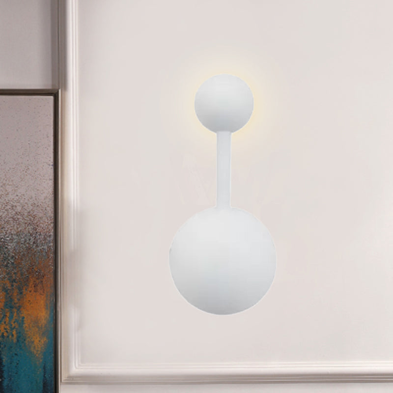 1/2 Lights Bedroom Wall Sconce with Molecular Acrylic Shade White Reading Wall Lamp in Warm/White Light