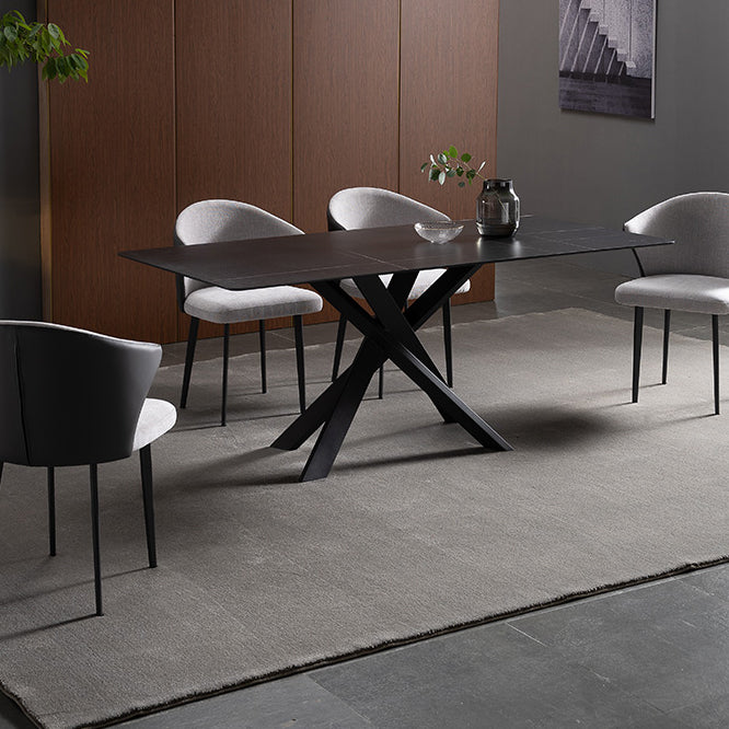 1/2/5/7 Pieces Dining Chairs Set  Black Sintered Stone Dining Table Set for Home