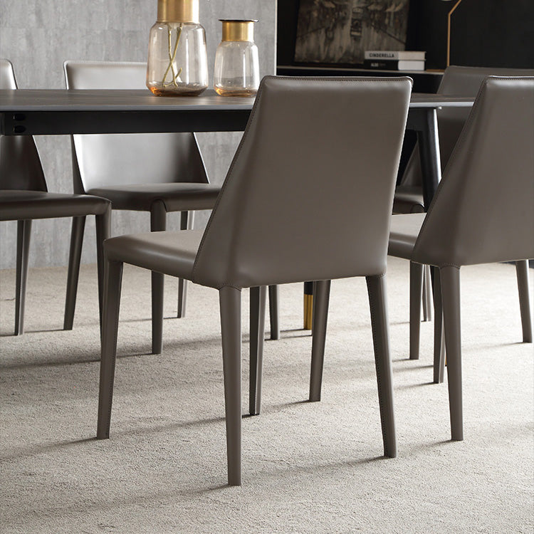 Modern 1/4/5/6/7 Pieces Dining Set Sintered Stone Dining Table with Leather Chairs