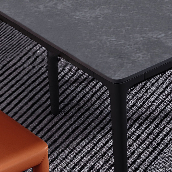 Modern 1/4/5/6 Pieces Aluminium Dinette Set with Sintered Stone Top Dining Table Set