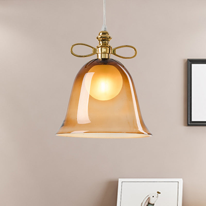 1 lichte plafond hanglamp met belglasschaduw eenvoud bruin hangend plafondlicht