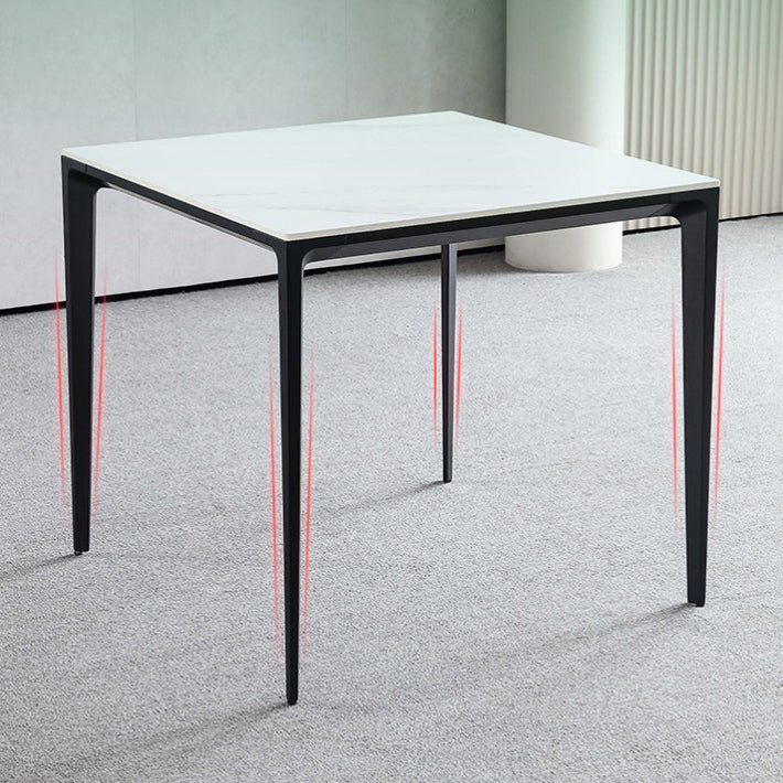 Industrial Style 4 Legs Furniture Stone Square Dining Table for Dining Room
