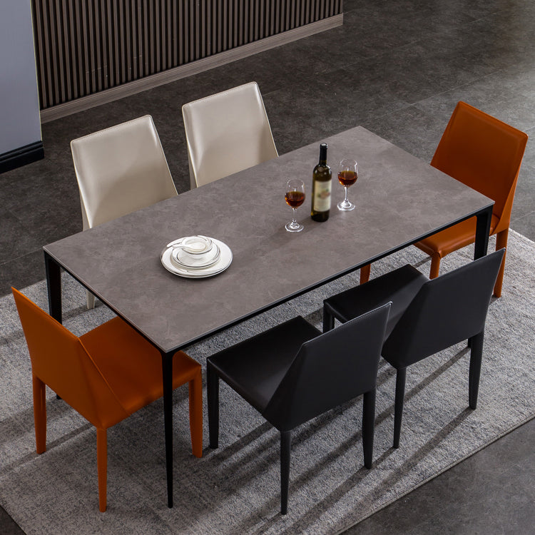 Sintered Stone Table for Restaurant Industrial Rectangle Dining Table with 4 Legs