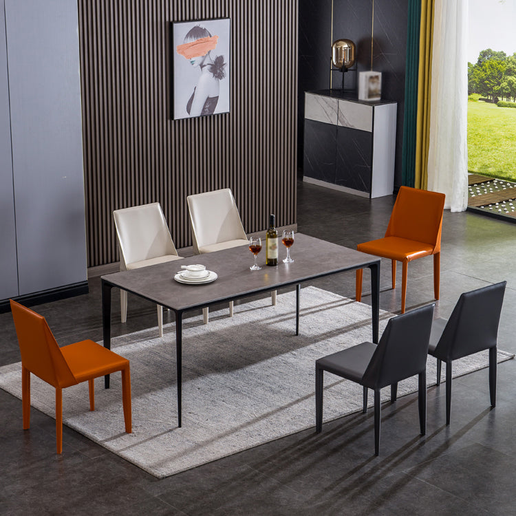 Sintered Stone Table for Restaurant Industrial Rectangle Dining Table with 4 Legs