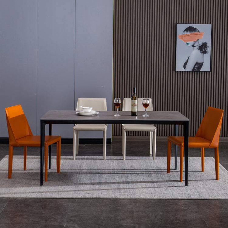 Sintered Stone Table for Restaurant Industrial Rectangle Dining Table with 4 Legs