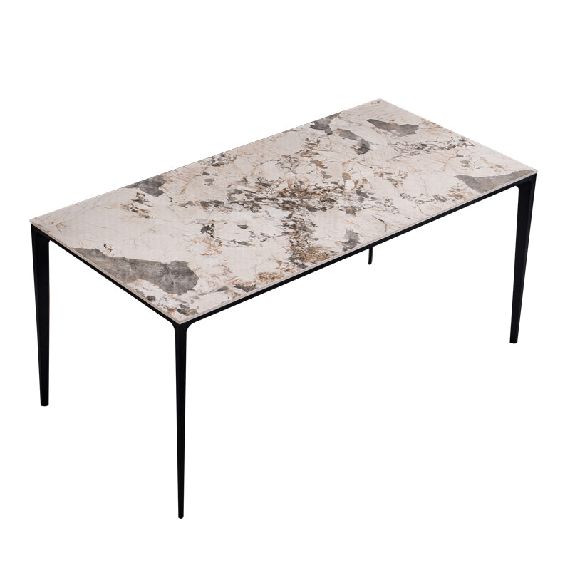 Sintered Stone Table for Restaurant Industrial Rectangle Dining Table with 4 Legs