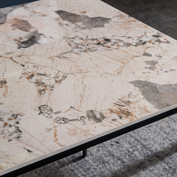 Sintered Stone Table for Restaurant Industrial Rectangle Dining Table with 4 Legs
