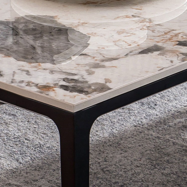 Sintered Stone Table for Restaurant Industrial Rectangle Dining Table with 4 Legs