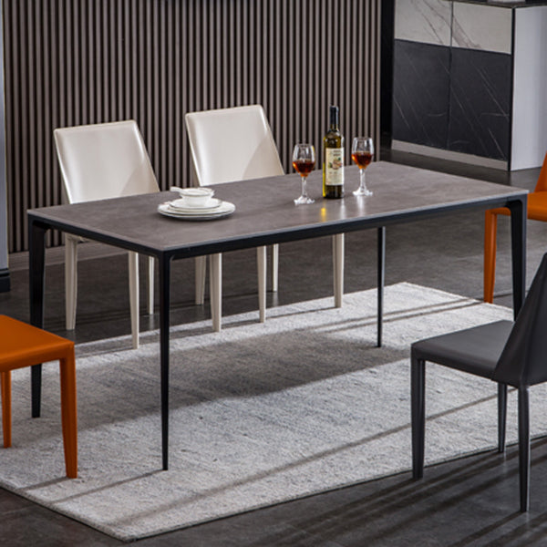Sintered Stone Table for Restaurant Industrial Rectangle Dining Table with 4 Legs