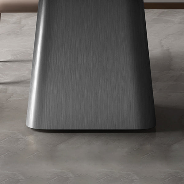 Rectangle Stone Dining Table Modern Dining Table with Pedestal Base