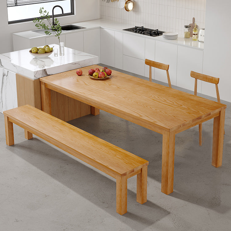 Modern Style Dining Table Rectangle Wood Dining Table with 3 legs