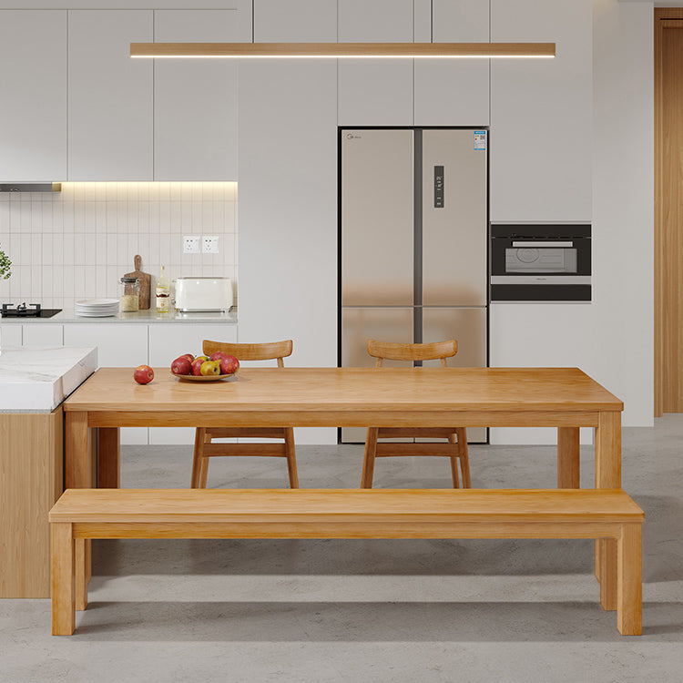 Modern Style Dining Table Rectangle Wood Dining Table with 3 legs