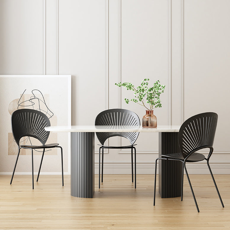 Simplicity Style Furniture Oval Double Pedestal Dining Site Table for Dining Room