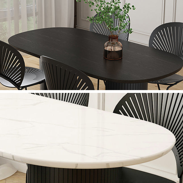 Simplicity Style Furniture Oval Double Pedestal Dining Site Table for Dining Room