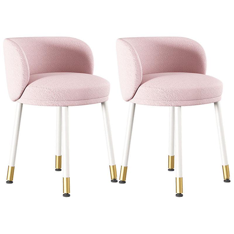 Scandinavian Upholstered Dining Chairs Armless Solid Back Chair