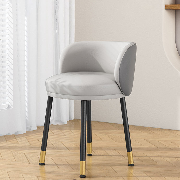 Scandinavian Upholstered Dining Chairs Armless Solid Back Chair