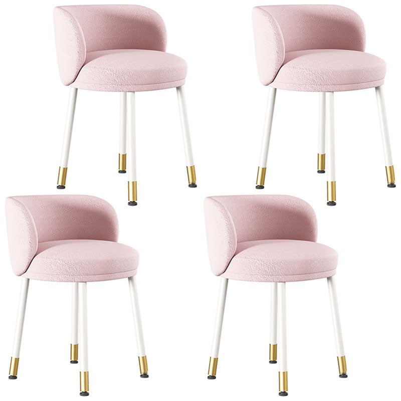 Scandinavian Upholstered Dining Chairs Armless Solid Back Chair