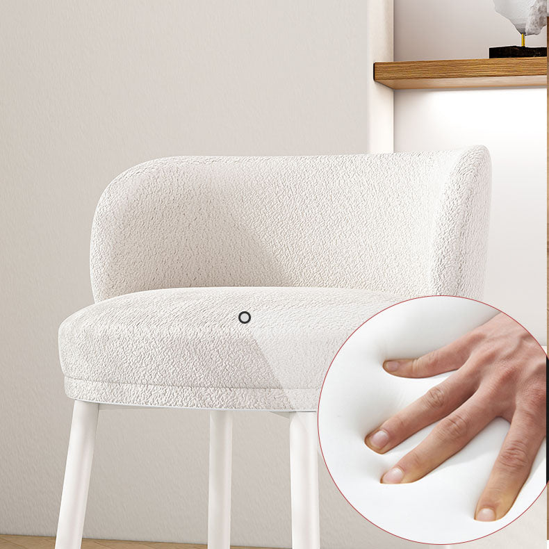 Scandinavian Upholstered Dining Chairs Armless Solid Back Chair