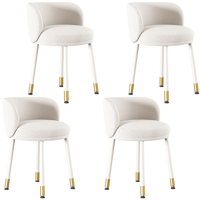 Scandinavian Upholstered Dining Chairs Armless Solid Back Chair