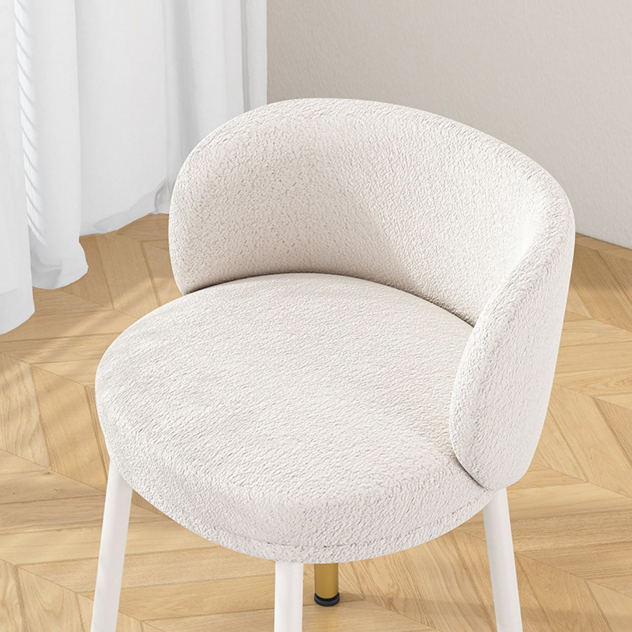 Scandinavian Upholstered Dining Chairs Armless Solid Back Chair