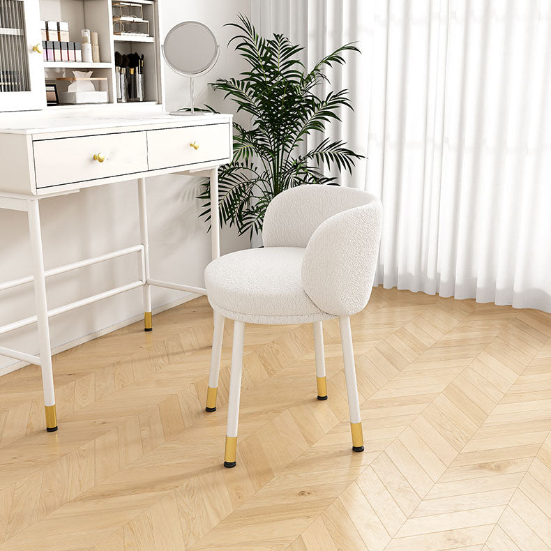 Scandinavian Upholstered Dining Chairs Armless Solid Back Chair