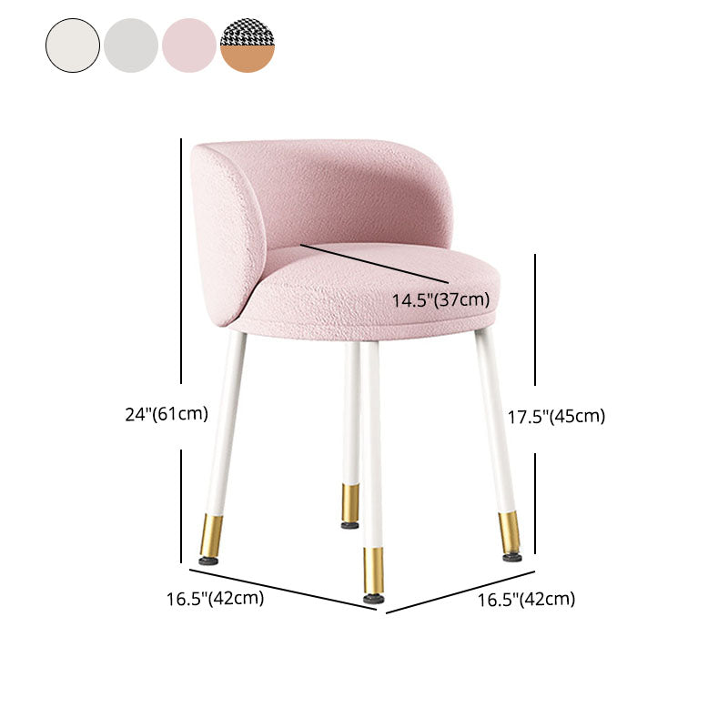 Scandinavian Upholstered Dining Chairs Armless Solid Back Chair