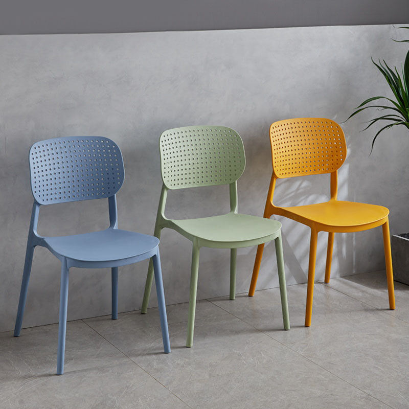 Minimalist Design Plastic Dining Armless Chair Open Back Dining Side Chairs