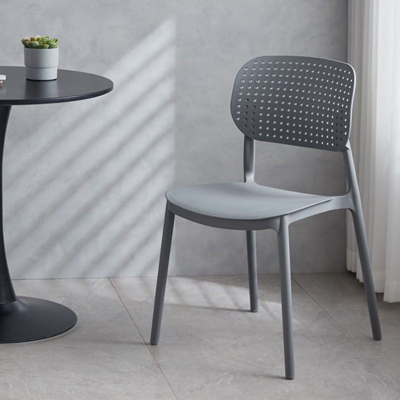Minimalist Design Plastic Dining Armless Chair Open Back Dining Side Chairs