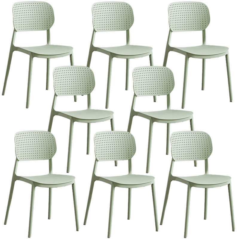Minimalist Design Plastic Dining Armless Chair Open Back Dining Side Chairs
