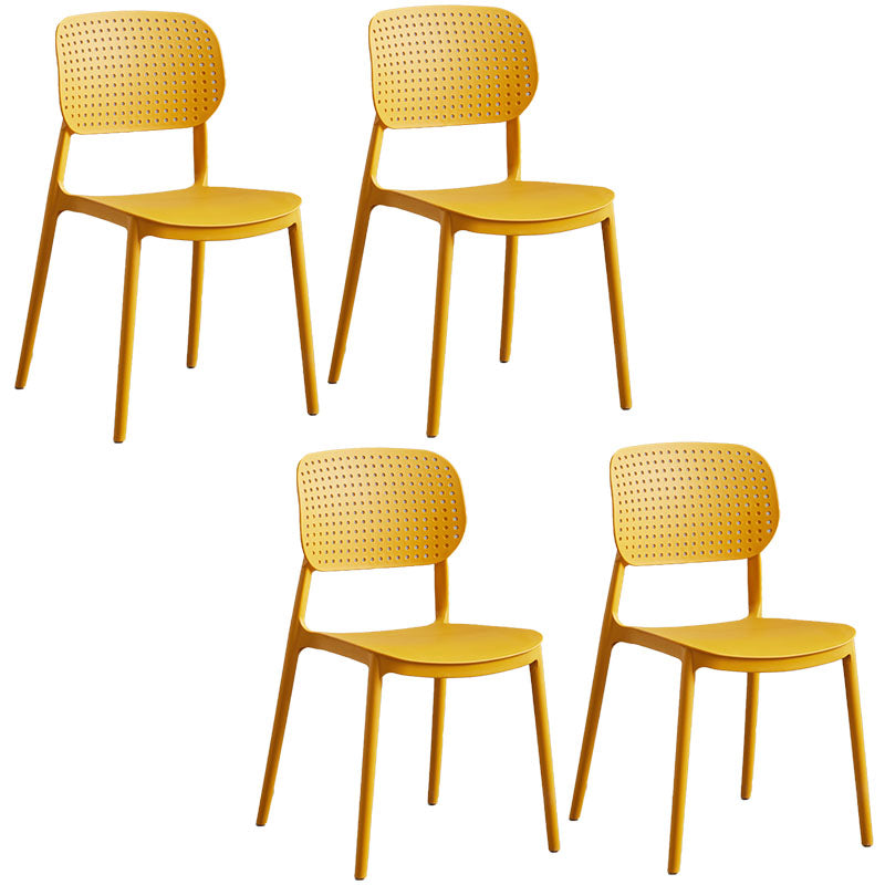 Minimalist Design Plastic Dining Armless Chair Open Back Dining Side Chairs
