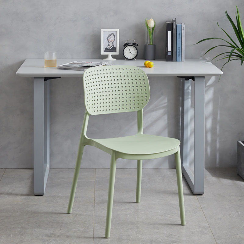 Minimalist Design Plastic Dining Armless Chair Open Back Dining Side Chairs