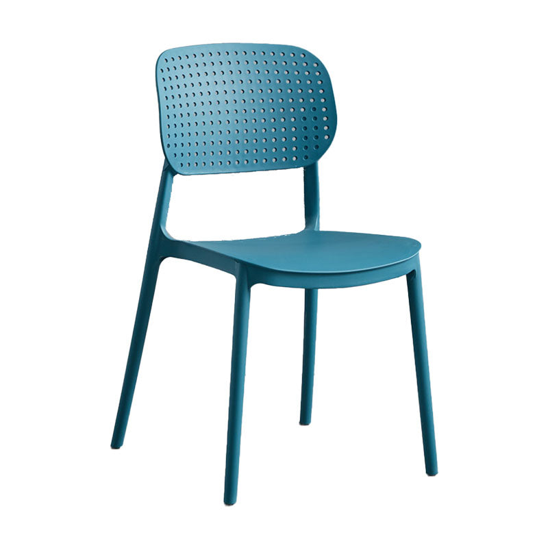 Minimalist Design Plastic Dining Armless Chair Open Back Dining Side Chairs