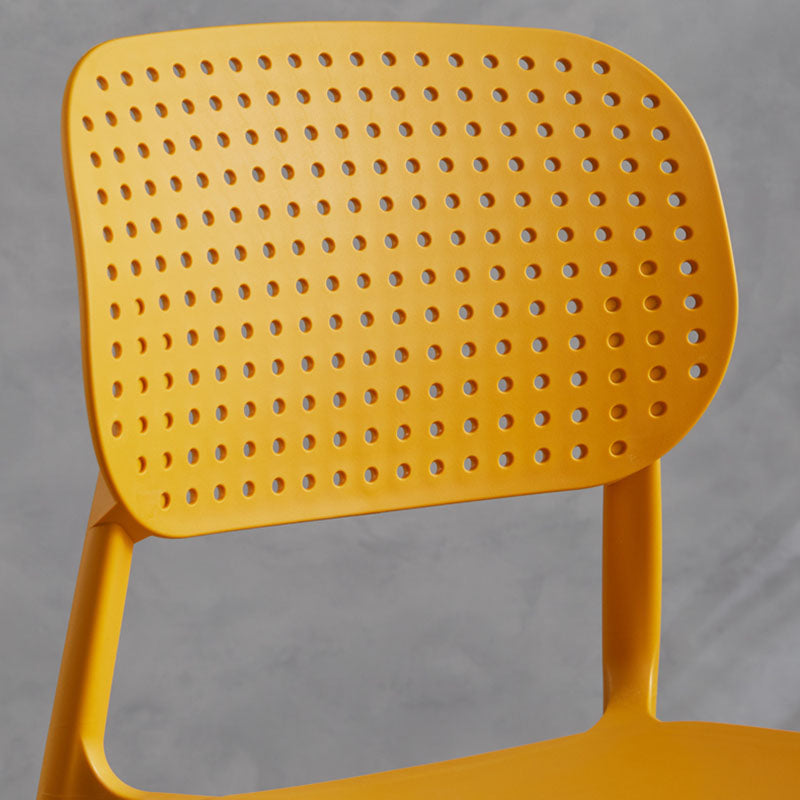 Minimalist Design Plastic Dining Armless Chair Open Back Dining Side Chairs