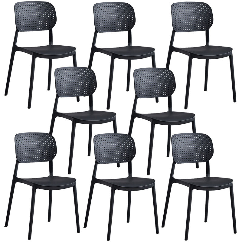 Minimalist Design Plastic Dining Armless Chair Open Back Dining Side Chairs