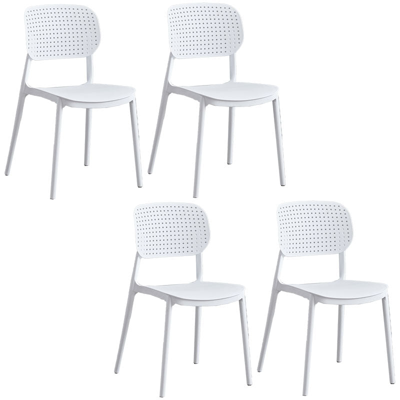 Minimalist Design Plastic Dining Armless Chair Open Back Dining Side Chairs