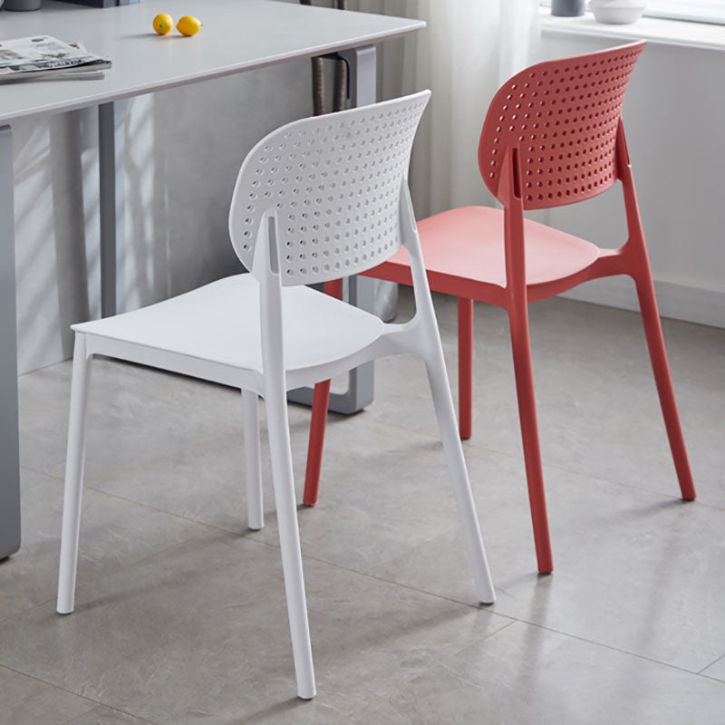 Minimalist Design Plastic Dining Armless Chair Open Back Dining Side Chairs