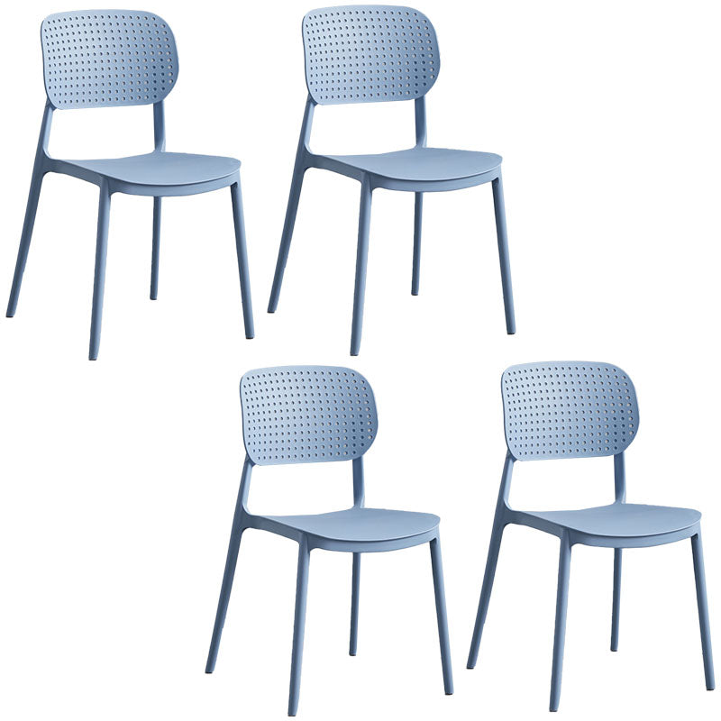Minimalist Design Plastic Dining Armless Chair Open Back Dining Side Chairs