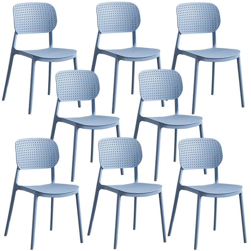 Minimalist Design Plastic Dining Armless Chair Open Back Dining Side Chairs