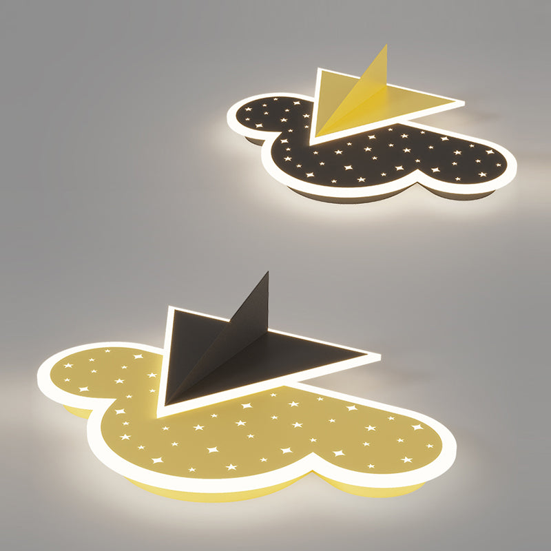 Cloud Shape LED Ceiling Lamp Kids Style Iron 2 Lights Flush Mount for Bedroom