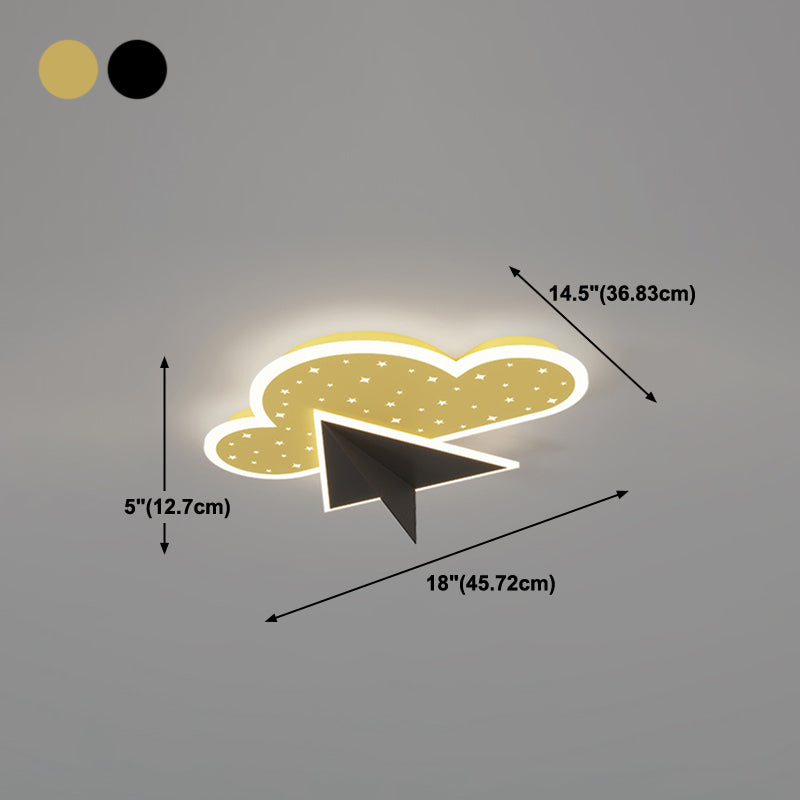 Cloud Shape LED Ceiling Lamp Kids Style Iron 2 Lights Flush Mount for Bedroom