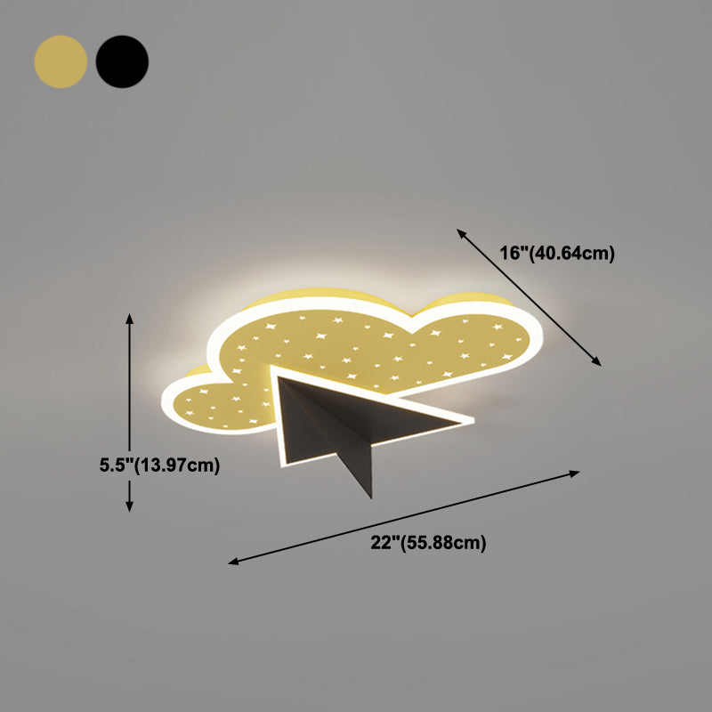 Cloud Shape LED Ceiling Lamp Kids Style Iron 2 Lights Flush Mount for Bedroom