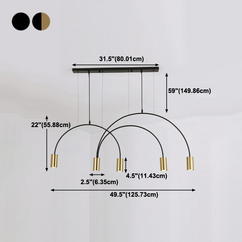 Contemporary Pendant Lights Cylinder Hanging Lighting Fixtures Metal for Kitchen Island