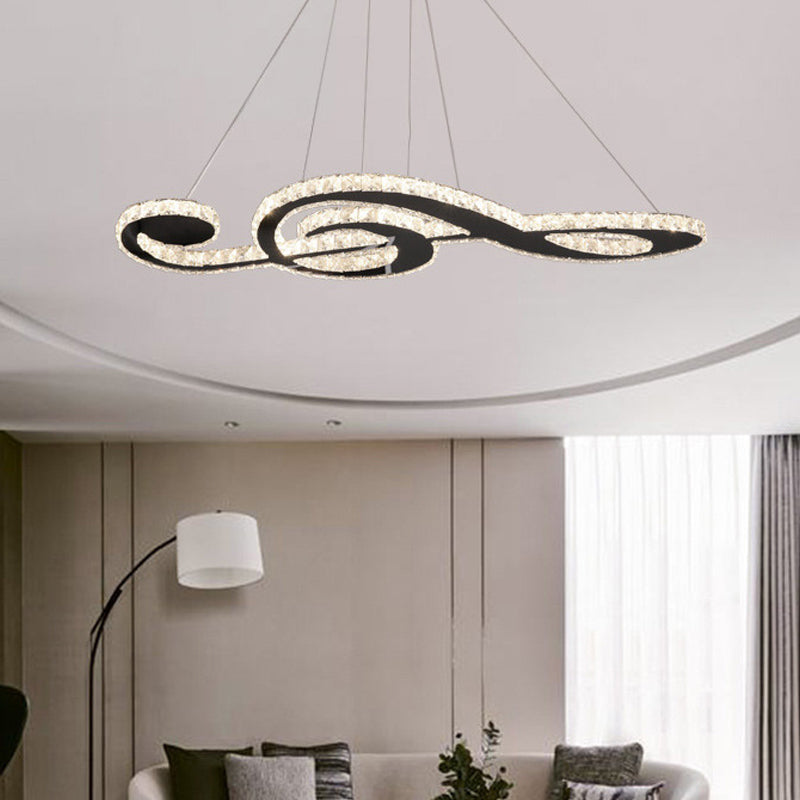 Contemporary Pendant Lights Note Shape Island Lights Crystal 3 Light for Kitchen Island