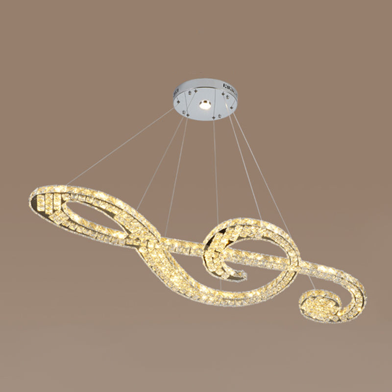 Contemporary Pendant Lights Note Shape Island Lights Crystal 2 Light for Kitchen Island