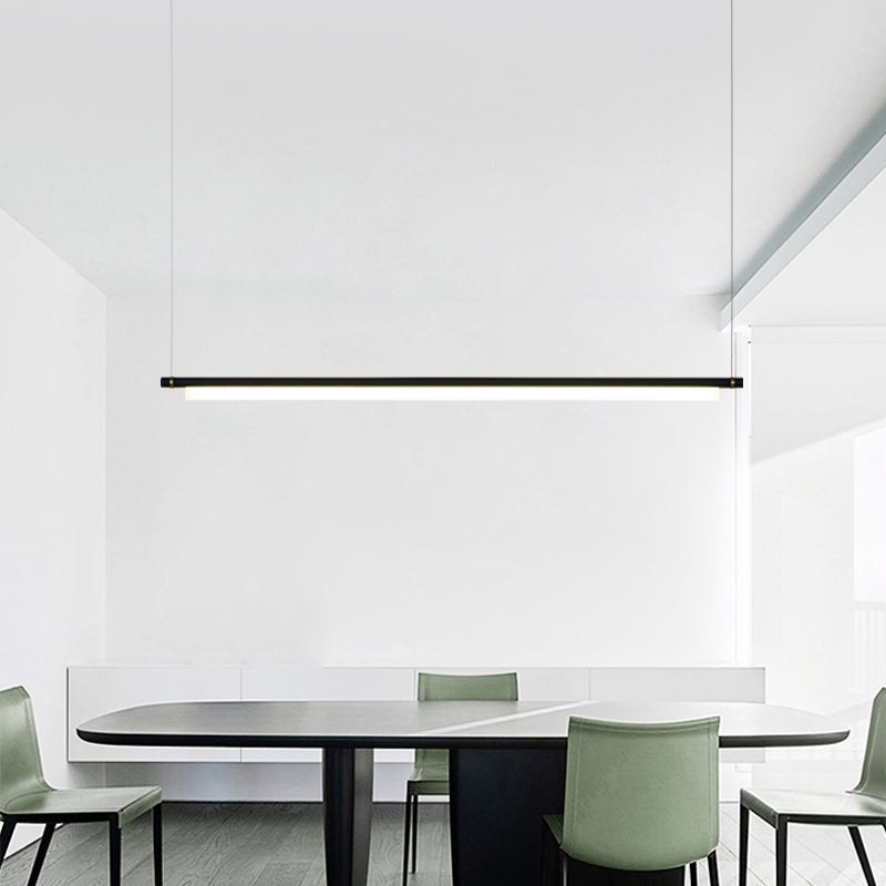 Modern Rectangle Island Lighting Fixtures 1-Light Restaurant LED Suspension Lamp