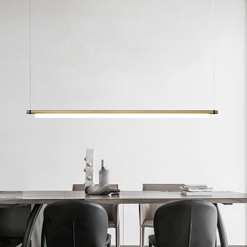 Modern Rectangle Island Lighting Fixtures 1-Light Restaurant LED Suspension Lamp