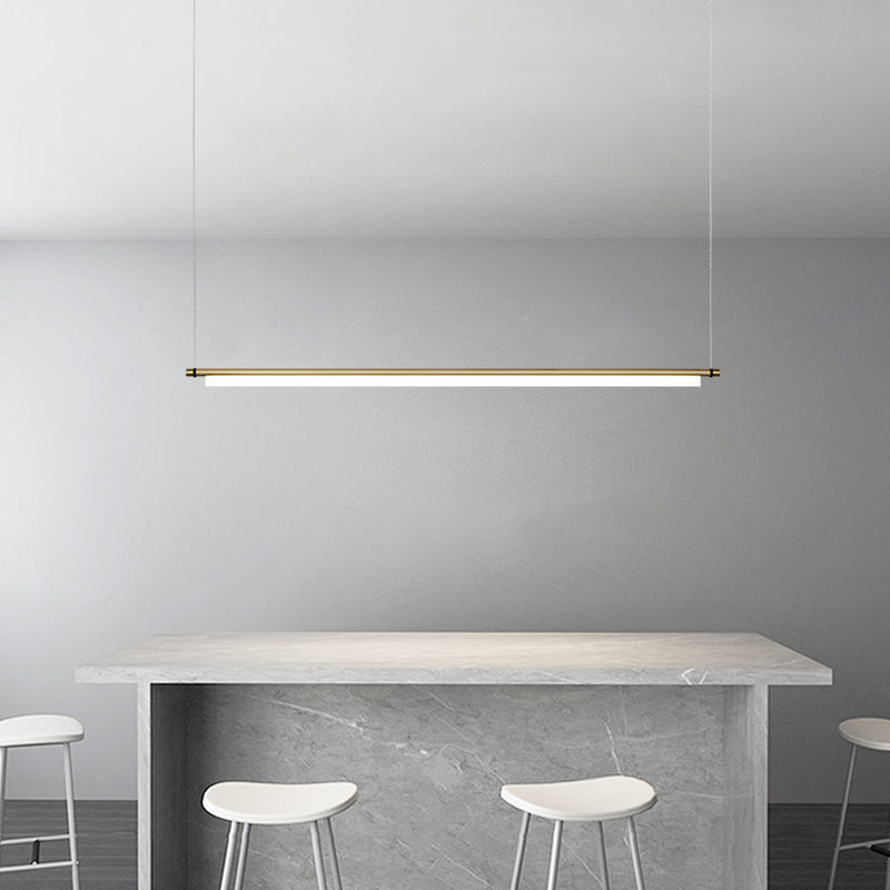 Modern Rectangle Island Lighting Fixtures 1-Light Restaurant LED Suspension Lamp